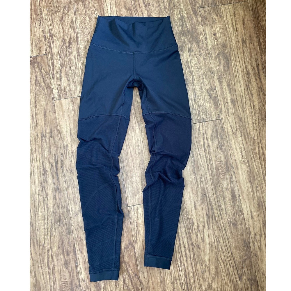 Lululemon Tight Stuff Tight II Leggings Women 4 Black High Rise Mesh Panel